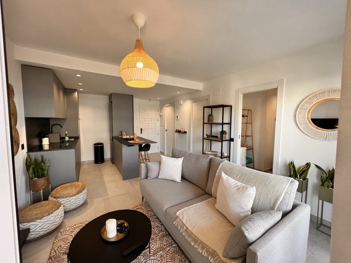 Sofa and kitchen view